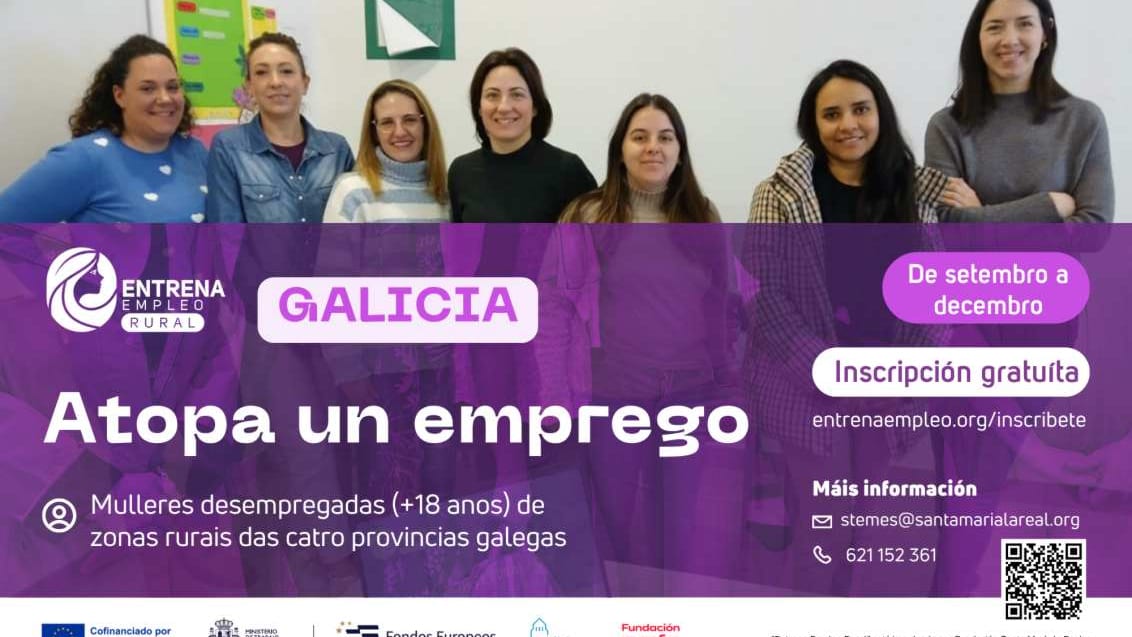 Fotografía que ilustra la noticia: Entrena Emprego Rural formará en tecnologías a mujeres desempleadas de Boqueixón, A Baña, Curtis y A Caniza