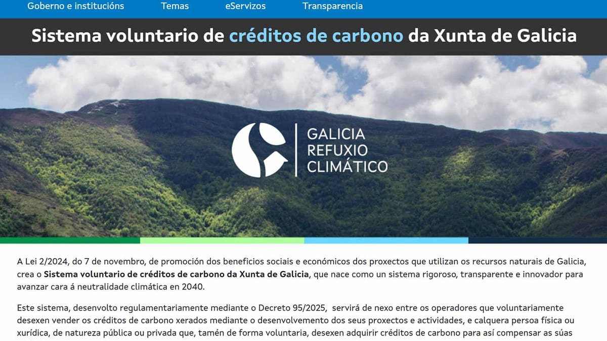 Fotografía que ilustra la noticia: La Xunta adjudica la plataforma tecnológica del mercado voluntario de créditos de carbono de Galicia