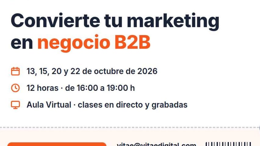 Fotografía que ilustra la noticia: Vitae reúne en octubre su segunda edición del curso para generar negocio B2B